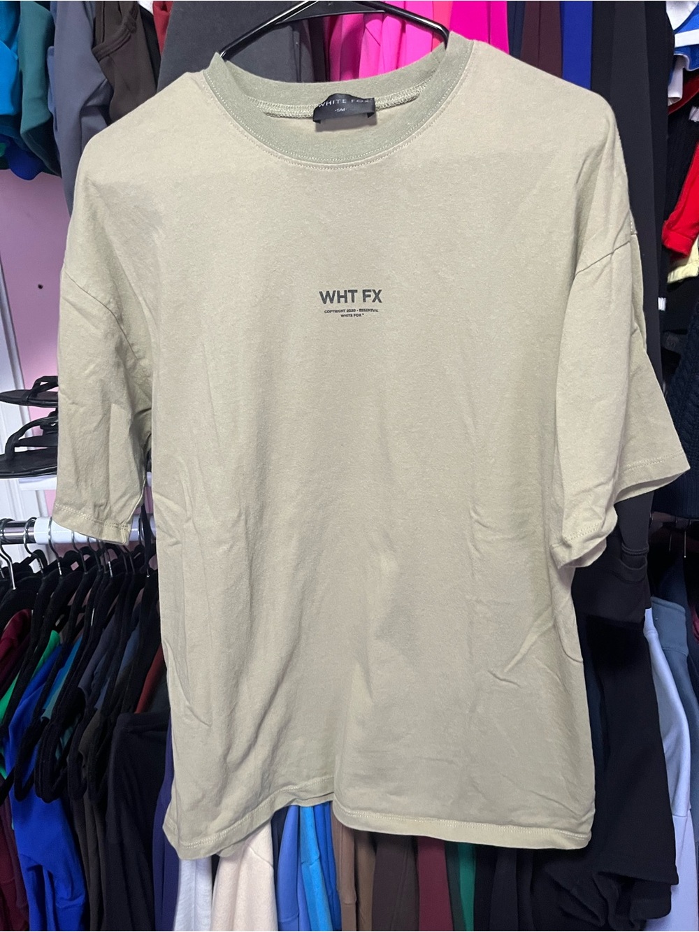 White Fox Short Sleeve T-Shirt in Olive